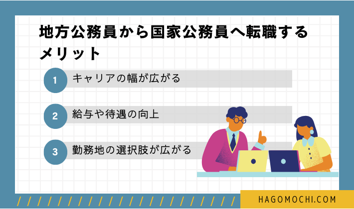 地方公務員から国家公務員へ転職メリット