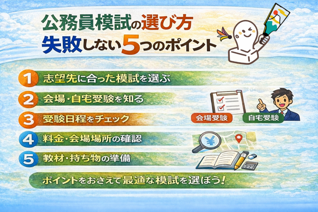 公務員模試の選び方|失敗しない5つのポイント