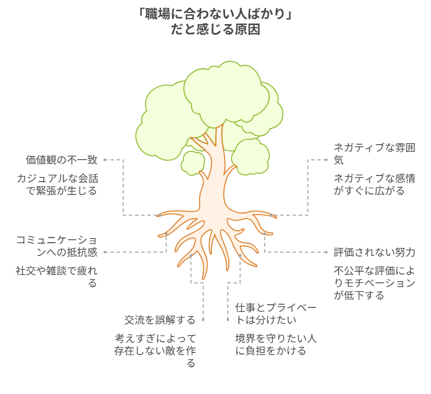 「職場に合わない人ばかり」だと感じる原因