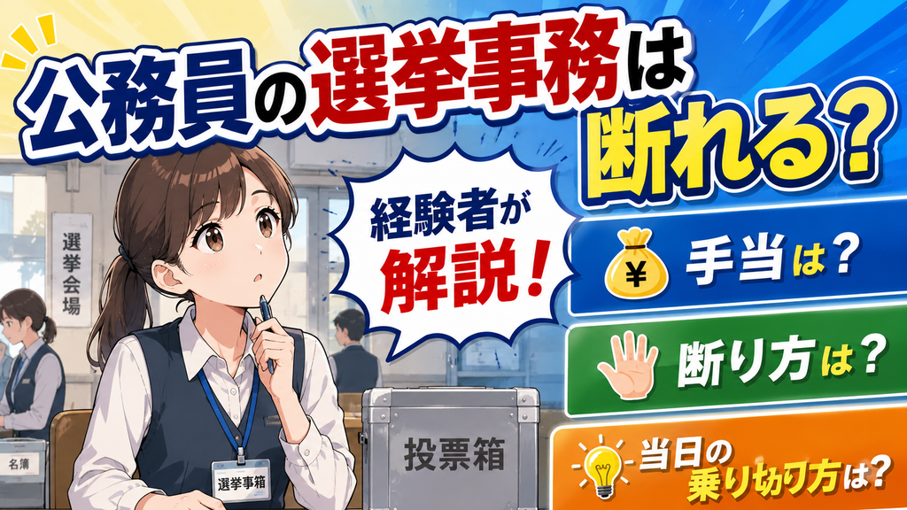 公務員の選挙事務は断れる？手当・断り方・当日の乗り切り方を経験者が解説