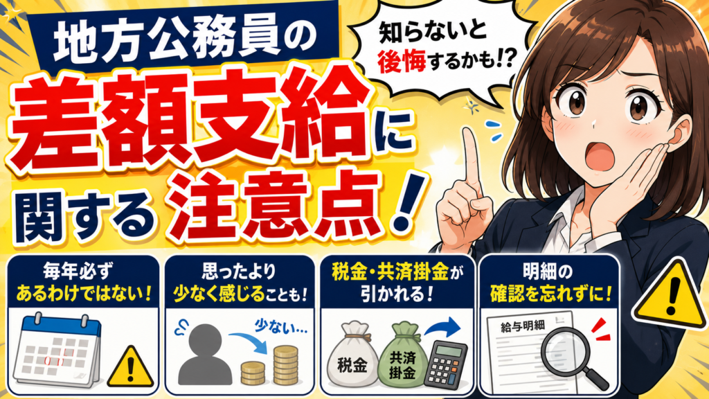 地方公務員の差額支給に関する注意点