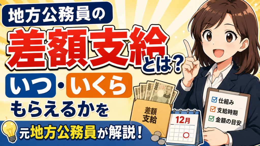 地方公務員の差額支給とは？いつ・いくらもらえるかを元地方公務員が解説