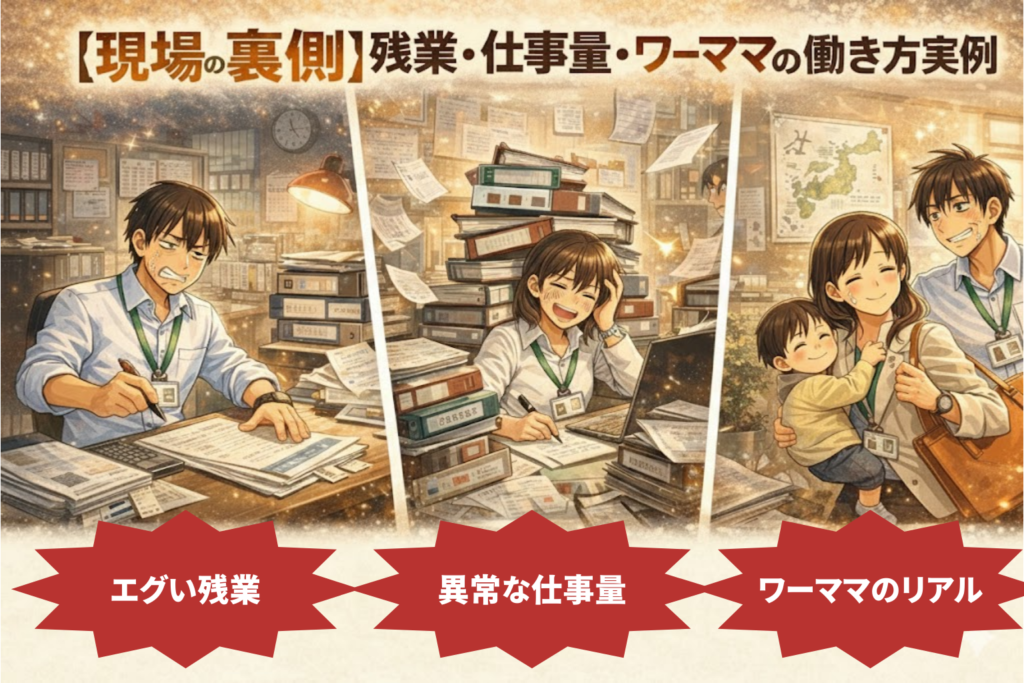 残業・仕事量・ワーママの働き方実例