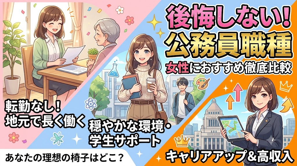 どの種類がおすすめ?女性が後悔しないための公務員職種・徹底比較