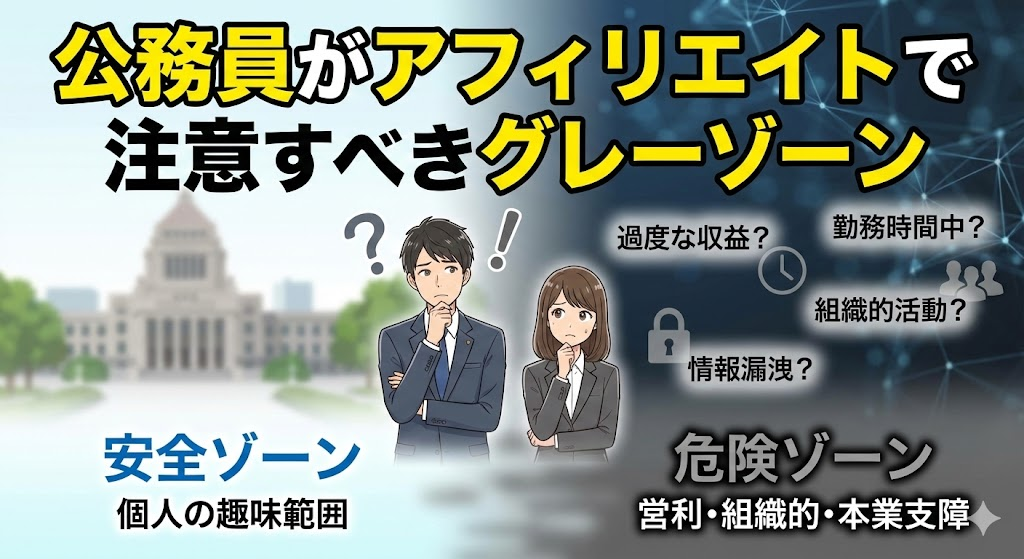 公務員がアフィリエイトで注意すべきグレーゾーン