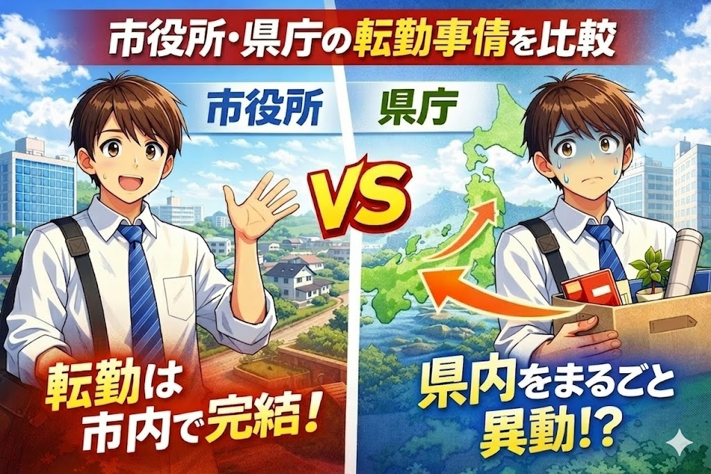 市役所・県庁の転勤事情を比較