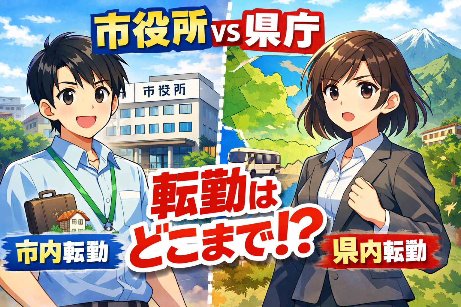 地方公務員の転勤はどこまで？範囲・頻度・引越しを市役所と県庁で徹底比較