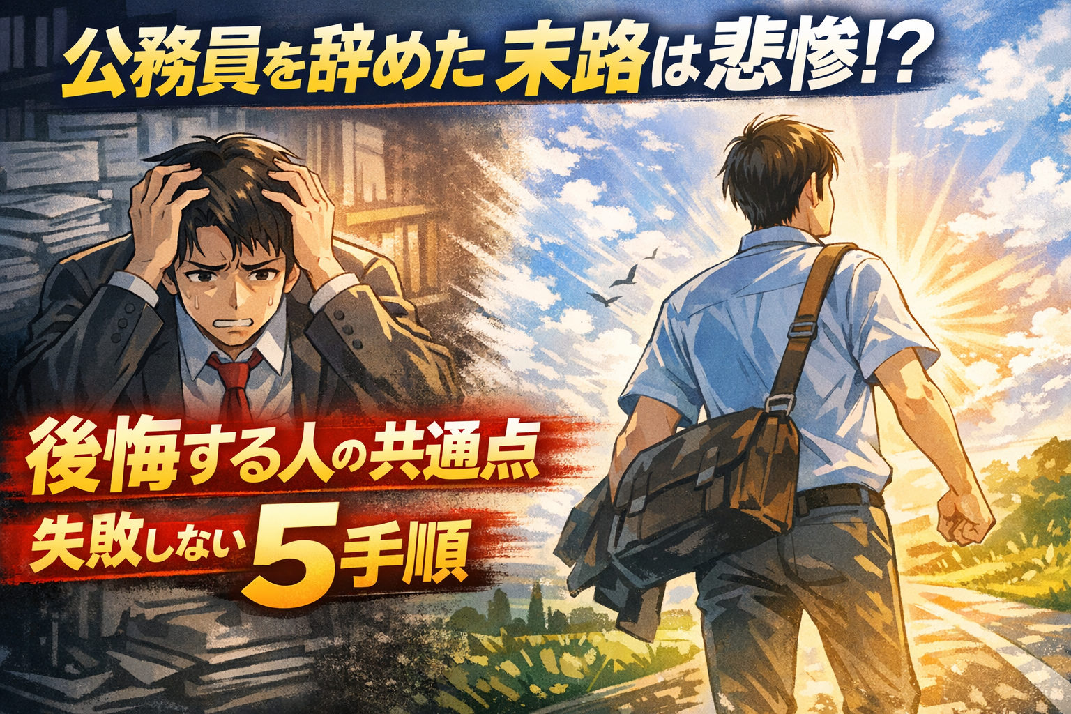 公務員を辞めた末路は悲惨?経験者が語る後悔する人の共通点と失敗しない5手順