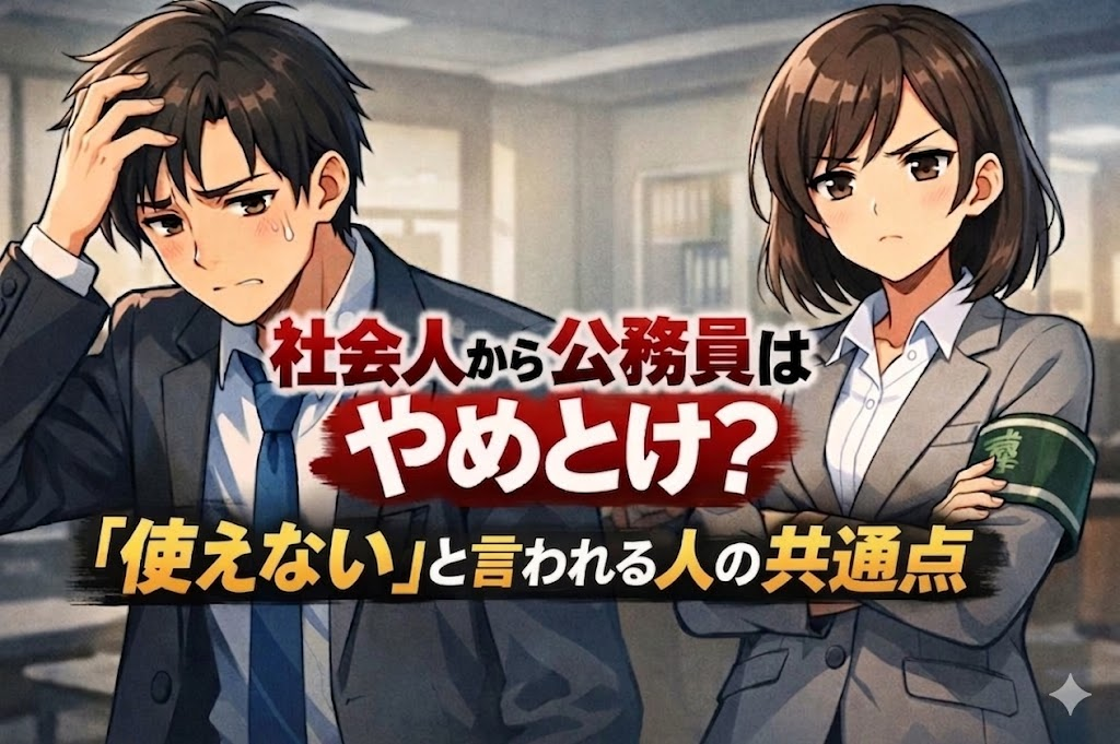 社会人から公務員はやめとけ？使えないと言われる人の共通点