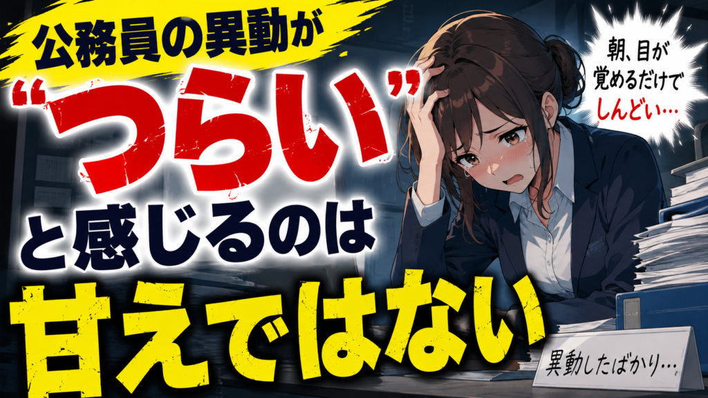 公務員の異動が「つらい」と感じるのは甘えではない