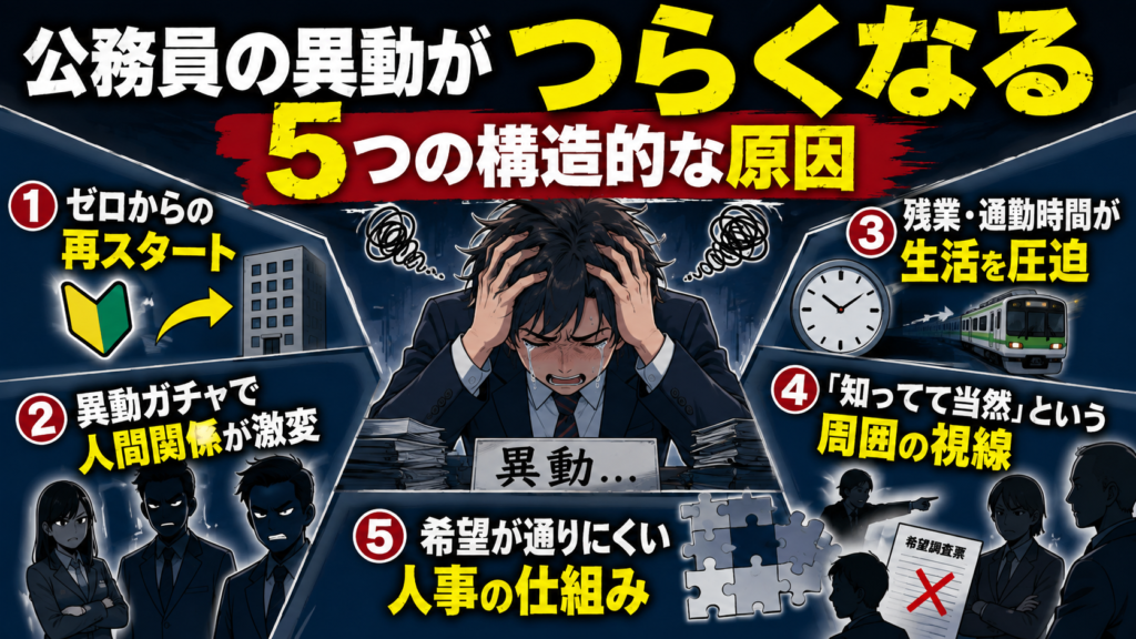 公務員の異動がつらくなる5つの構造的な原因