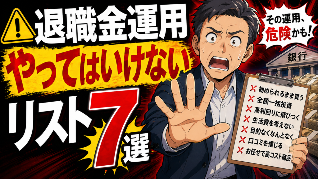 【退職金運用やってはいけないリスト】よくある失敗パターン7選