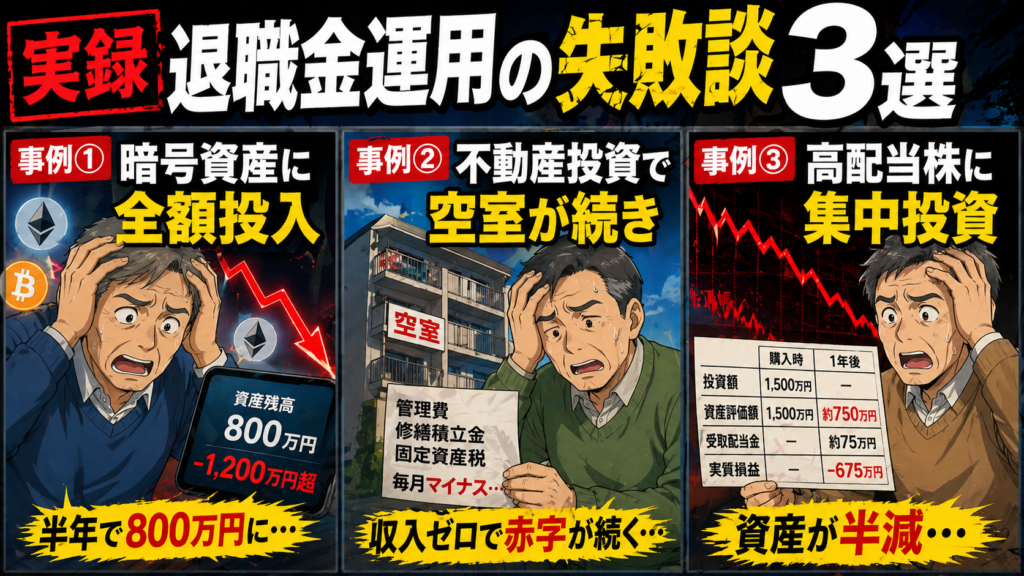 【実録】退職金運用の失敗談3選｜実際に起きた損失と対策