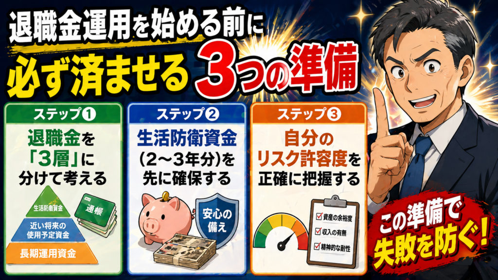 退職金運用を始める前に必ず済ませる「3つの準備」