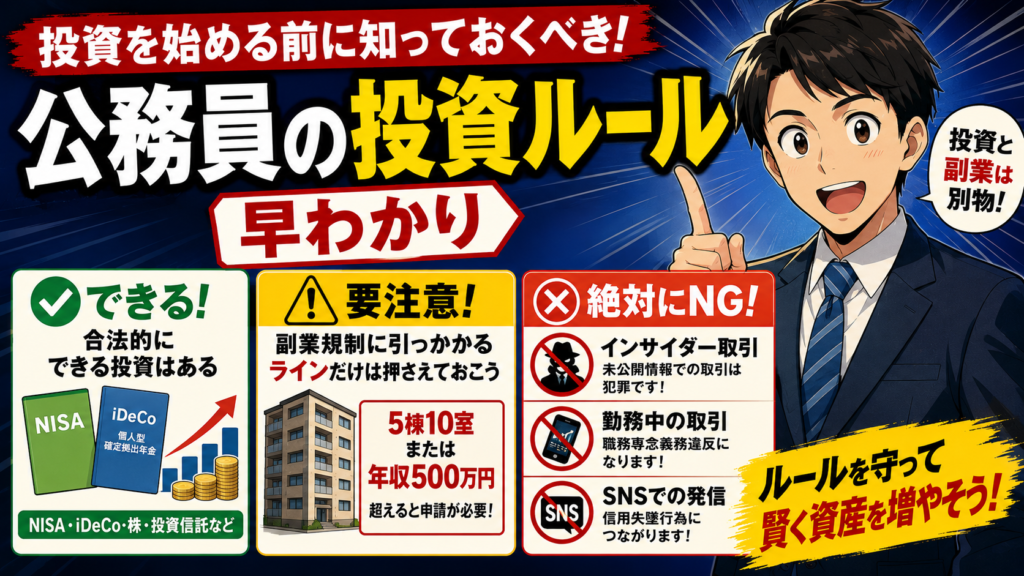 投資を始める前に知っておくべき｜公務員の投資ルール早わかり