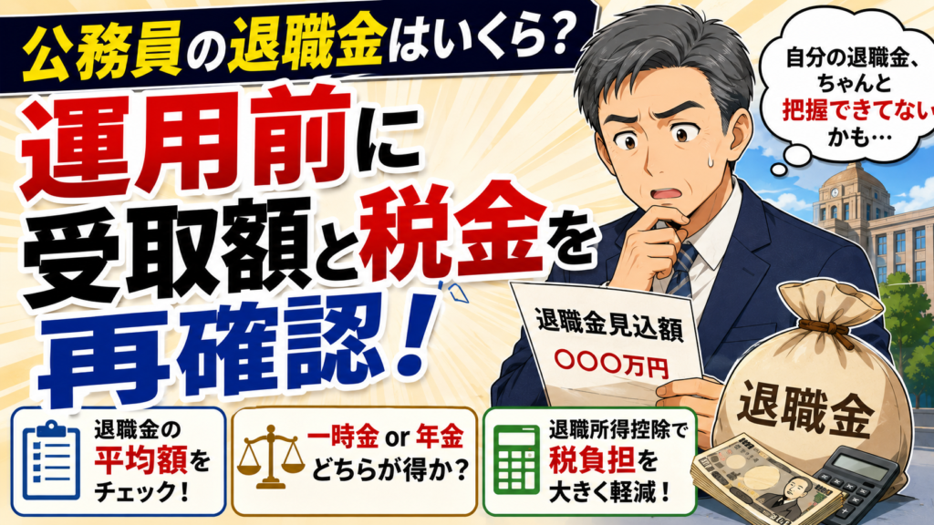 そもそも公務員の退職金はいくら？運用前に受取額と税金を再確認