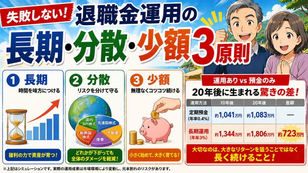 失敗しない！退職金運用の「長期・分散・少額」3原則