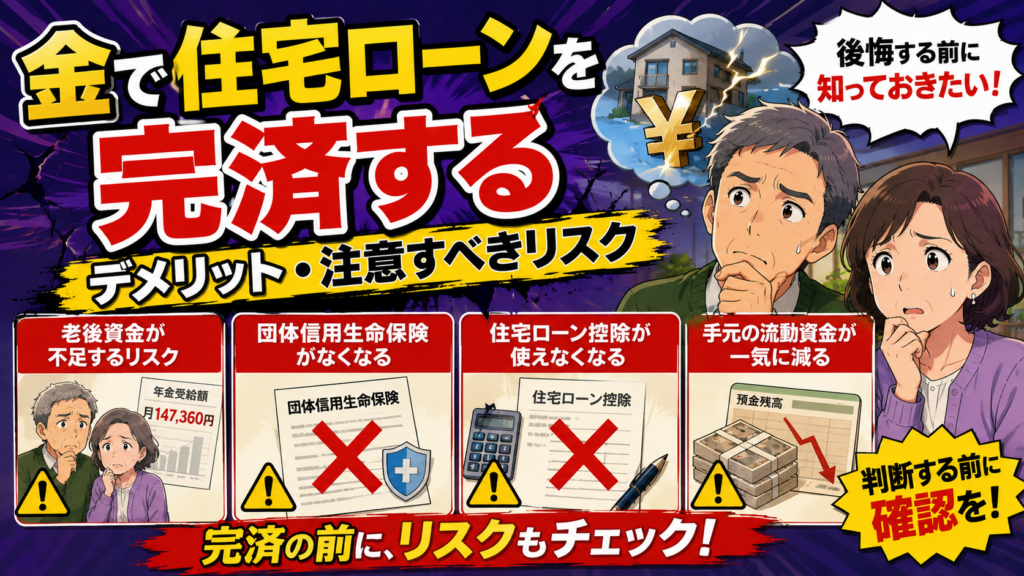 退職金で住宅ローンを完済するデメリット・注意すべきリスク