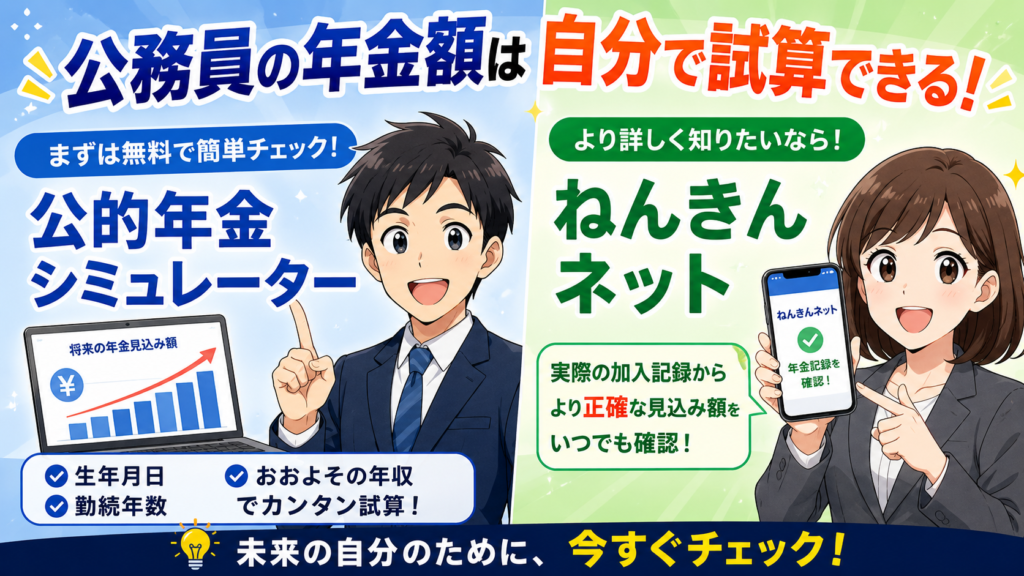 公務員の年金額は自分で試算できる