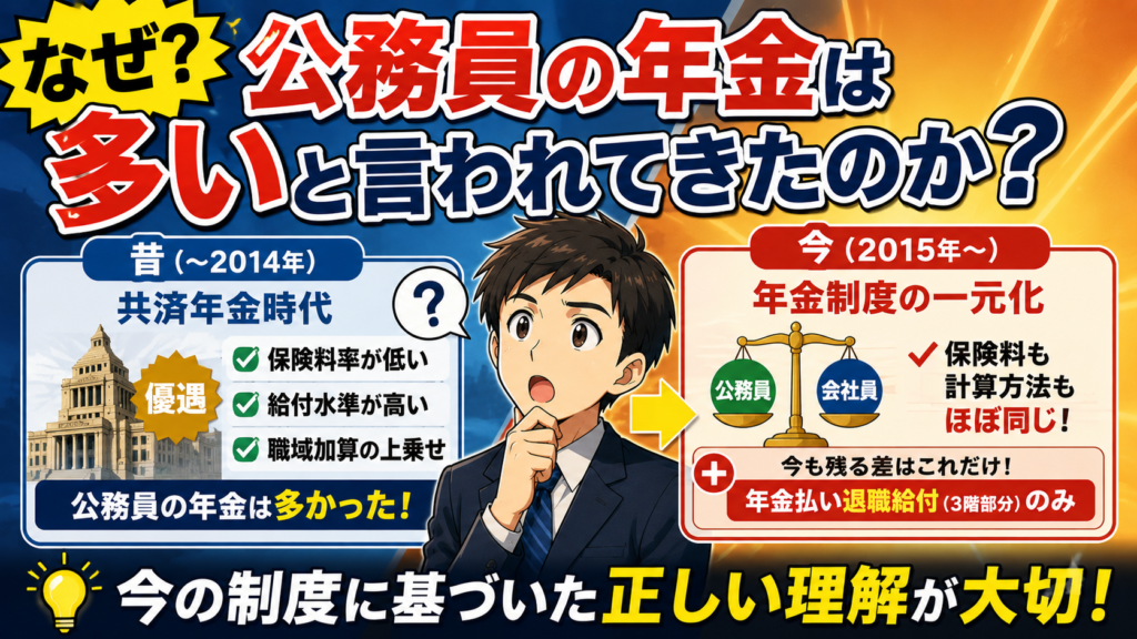 なぜ公務員の年金は多いと言われてきたのか