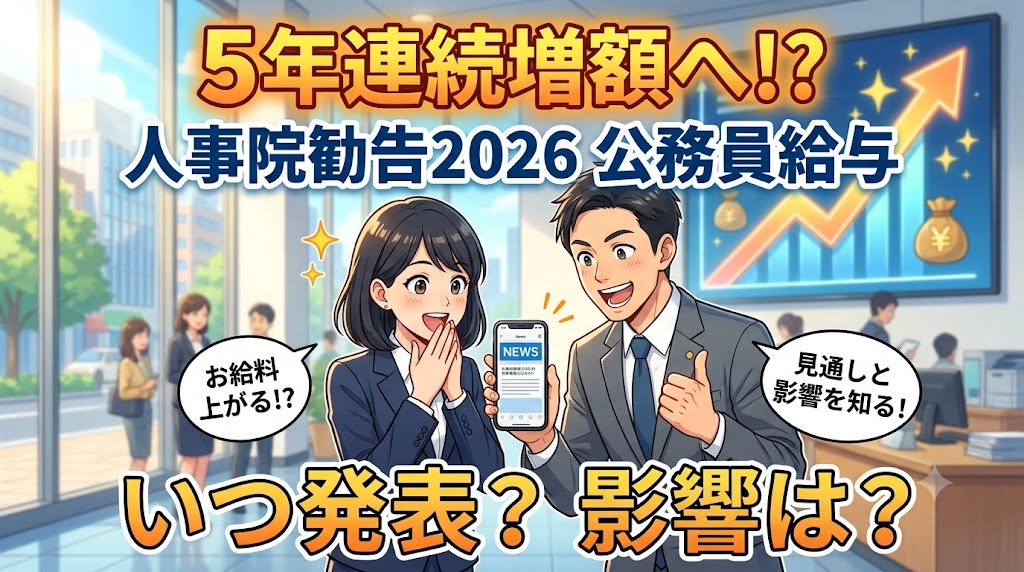 人事院勧告2026はいつ？5年連続増額の見通しと公務員給与への影響