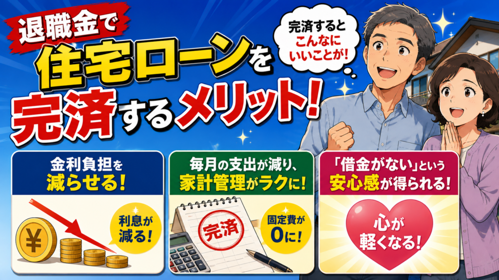退職金で住宅ローンを完済するメリット