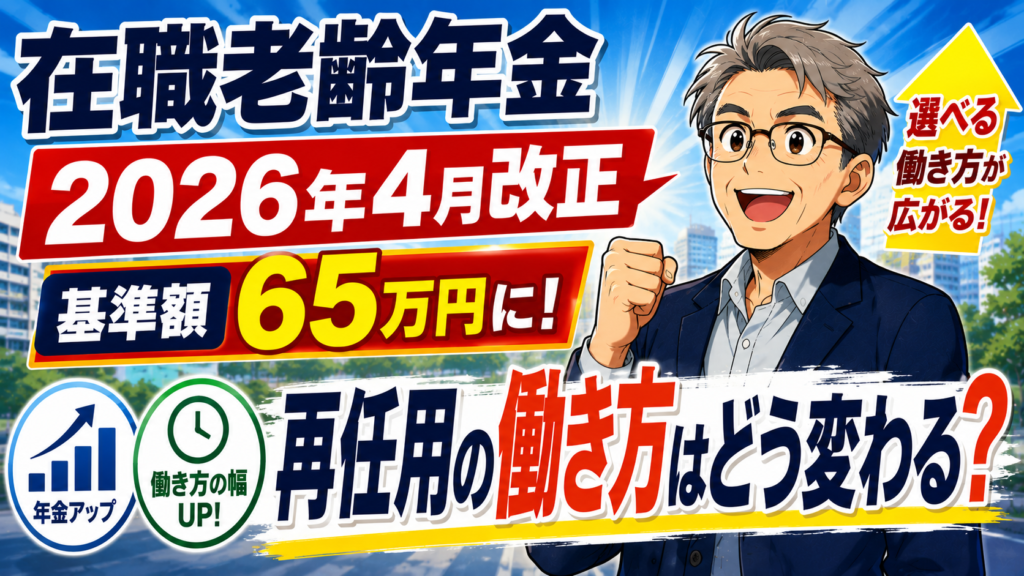 在職老齢年金2026年4月改正｜基準額65万円で再任用の働き方はどう変わる？