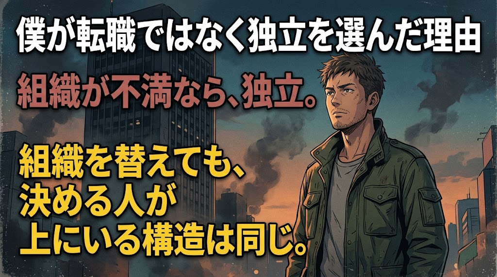 僕が転職ではなく独立を選んだ理由
